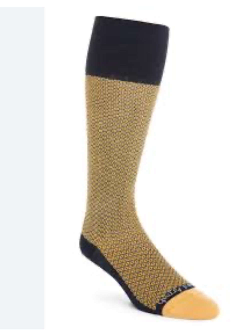 EDWARD ARMAH  Neat Tall Compression Dress Socks, One size,  Navy/Yellow, NWOT